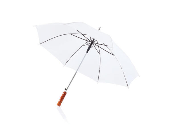Deluxe 23" automatisk paraply hvit 